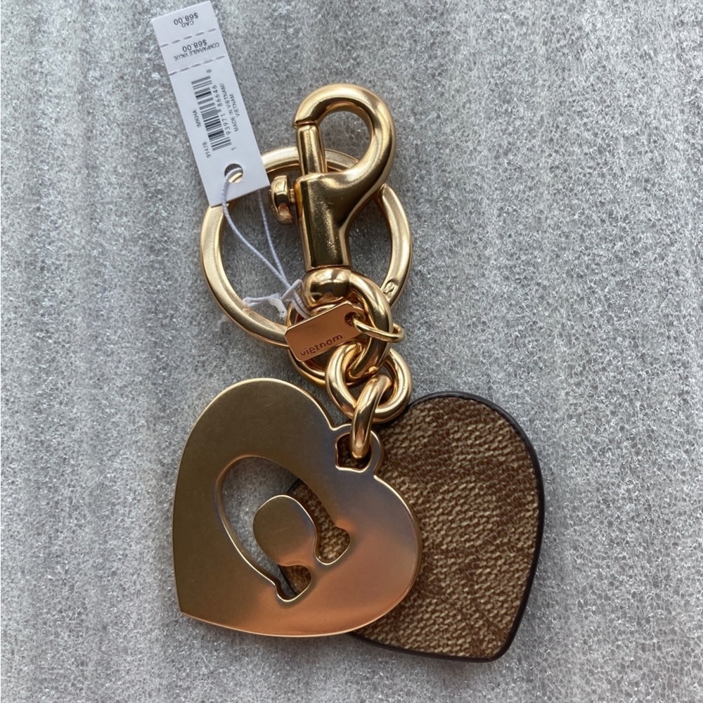 Coach Signature Hearts Key Ring